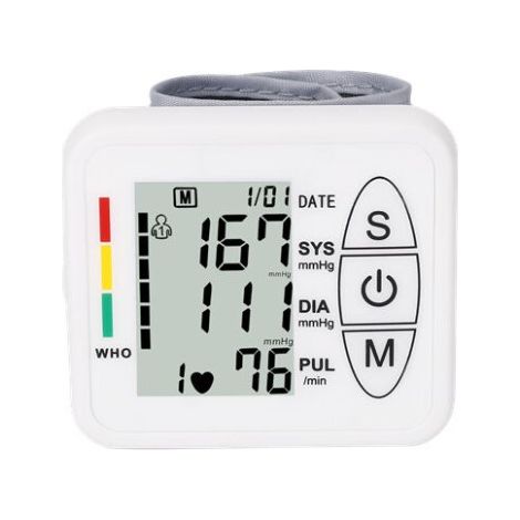 Tensiomètre électronique professionnel au bras, tensiomètre à brassard intelligent et précis, détection automatique de l'hypertension, arythmie, pouls, brassard réglable（Blanc） (1/4)