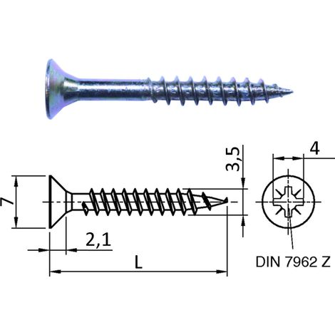 500 Stück JD Spanplattenschrauben Kreuzschlitz Ø 3,5 mm L: 50 mm