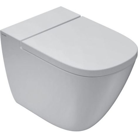 Vasomulti a terra in ceramica 58x37 cm Globo Stockholm LA001BI  Bianco - Ceramica - Con copri wc soft close