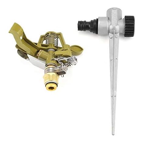 Arroseur oscillant 4 pouces en alliage de zinc, rotation réglable pour pelouse et jardin, économie d'eau (1/5)
