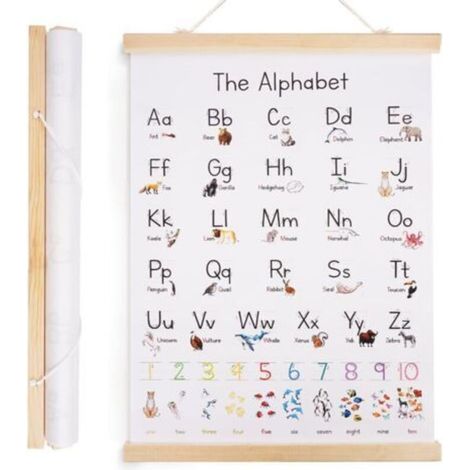 ABC Poster Alphabet Enfant 30x40 cm Affiches Éducatives Poster Alphabet Français Alphabets,Nombres,Couleurs, Formes -Posters Abcdaire,pour Chambres d’Enfants, Salles de Classe & Espaces Pédagogiques