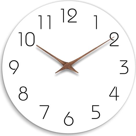 Horloge Murale - 25 Cm - Mouvement Silencieux Sans Tic-Tac - Bois Naturel - Pour Cuisine Bureau Chambre Salon - 1 Pièce (1/5)