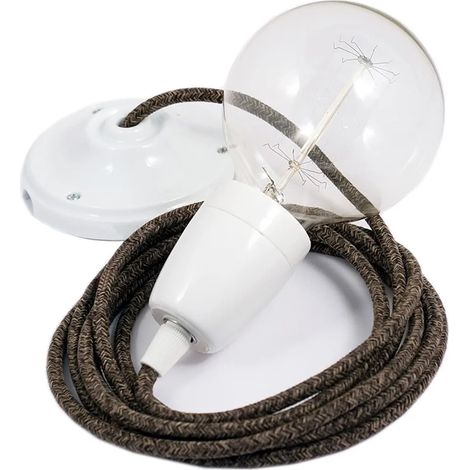 Luminaire creative-cables rn04 kit suspension lin naturel porcelaine (1/3)