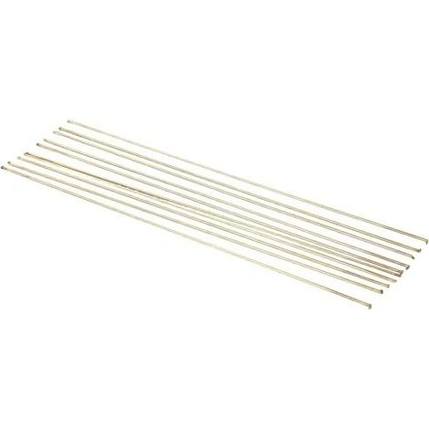 Packung mit 10 Messinglötdrähten, 1,6 mm x 250 mm. Niedertemperaturlötstäbe für Werkzeuge aus Kupfer, Eisen, Stahl, Gusseisen und Hartmetall. (1/5)
