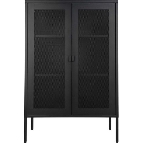 STAK-Rangement 2 portes grillagées en acier noir 80x120 cm (1/5)