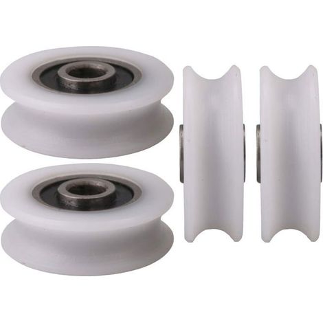 Roues en U plastique - HAWUJ - Lot de 4 blanc diamètre 4 pouces - Pour meuble bricolage (1/3)