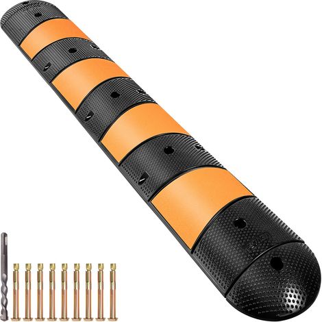 Rampe de Protection de Câble 2 Canaux Passage de Câble au Sol Modulaire en Caoutchouc, Longueur 185 cm, Passe Cache Câbles, Charge 9980 kg, Ralentisseur pour Protéger Câbles Garage Route Allée (1/5)