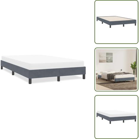 Schlafzimmer - vidaXL Bettgestell ohne Matratze Dunkelgrau 120x220 cm Samt - Lattenrost (1/5)