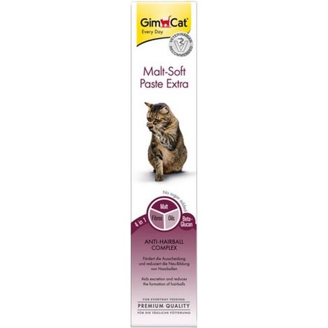 GimCat Malt-Soft-Extra Paste zur Entfernung von Haarballen – 200-g-Tube