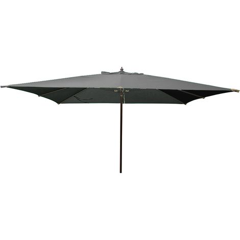 Ombrellone da Giardino 3x4m Palo Ø48 mm in Legno e Poliestere Grigio
