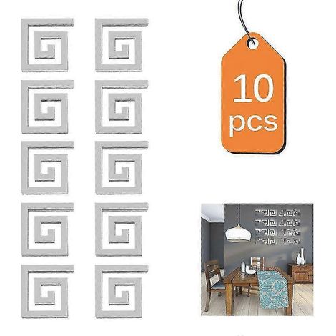 10 Acryl-Klebe-Spiegel, 4,5 cm, Bordüren-Wandaufkleber, hitzebeständiges Wandklebeband, leichte Zierleistenaufkleber, 10er-Packung (1/5)