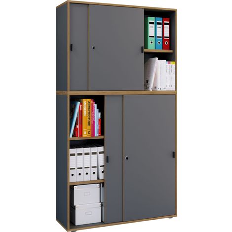 Puertas correderas del gabinete de oficina Salia 5f B100 183x100x37 - VCM