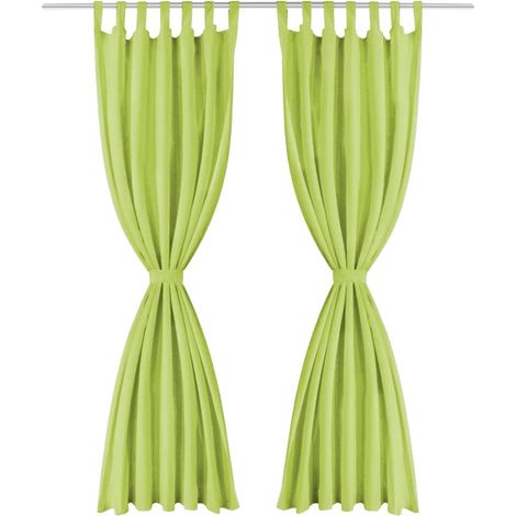 Maison Exclusive - 2 Pz Tende in Micro Raso con Passanti 140x245 cm Verdi (1/4)