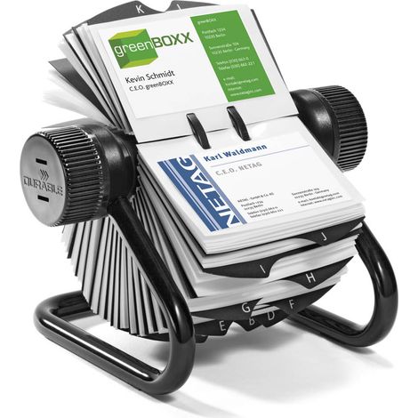 Durable 248101 Visifix Rollkartei, für 400 Visitenkarten, Register A-Z, schwarz (1/5)