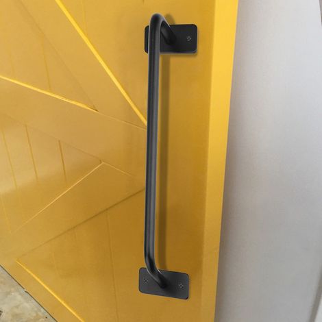 Poignée de tirage coulissante style industriel pour porte de grange, portail, garage, abri - Accessoire métallique robuste, quincaillerie de porte coulissante (S) (1/5)