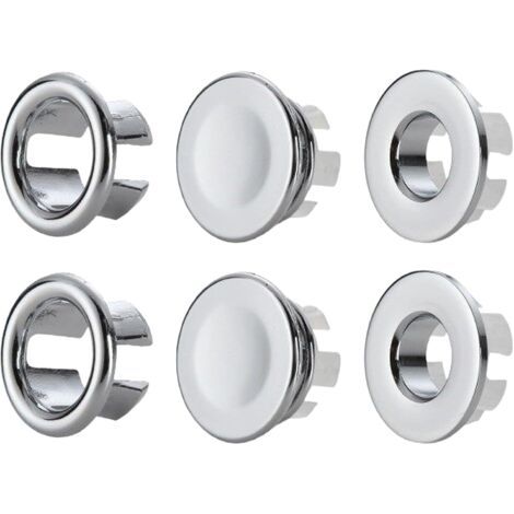 Set di 6 pezzi per copertura troppopieno lavabo, anello di troppopieno, troppopieno per lavabo, accessori per lavabo rotondo, copertura per lavabo in rame, per bagni, cucine e lavabi (1/5)