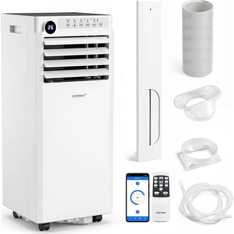Costway – Climatiseur mobile réversible 9000 BTU – Wi-Fi, déshumidification, mode nuit, télécommande – Pour pièces jusqu'à 42 m²