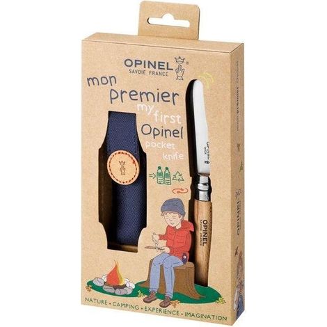 Il mio primo Opinel n. 07 Coltello pieghevole da campeggio con punta arrotondata per bambini