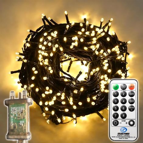 Warm White Outdoor Christmas Fairy Lights with Remote Control, 480 or 720 LED, 29m Cluster String Lights (1/5)
