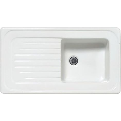 LAVELLO DA INCASSO IN CERAMICA MOD. C280 CON 1 VASCHETTA 90 x 50 Bianco