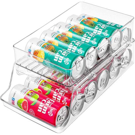 Distributeur de canettes pour réfrigérateur, support pliable pour canettes de 250 ml/330 ml (bière, sodas, etc.) (1/5)