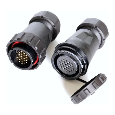 Connecteur circulaire RS PRO, Standard 24 contacts, Montage sur câble, raccordement A souder ( Prix pour 1 paire )