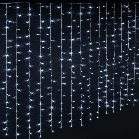 Rideau de façade lumineux 600 LED 3 m avec timer , XU,extérieur blanc froid - Feeric lights & christmas - KZQ (1/4)
