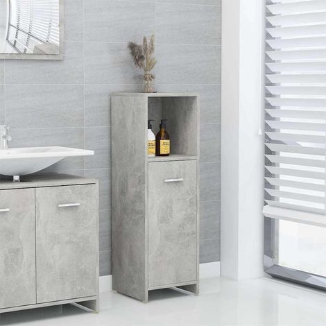 Armoire de salle de bain - Meuble de rangement Gris béton 30x30x95 cm Aggloméré BV876963 - BonneVie (1/5)