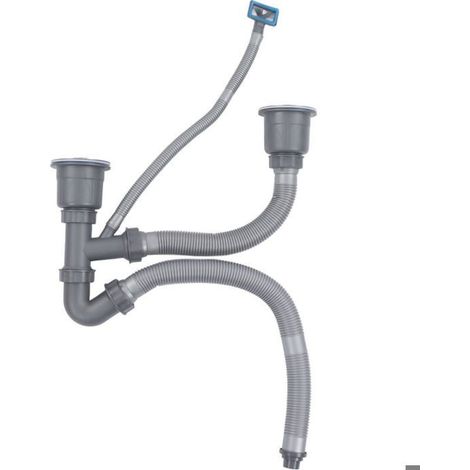 Kit de vidange à Double tuyau pour évier de cuisine, vidange rapide, extensible, plusieurs déodorants, Kit de vidange universel (1/4)