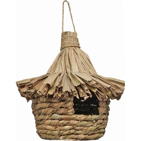 Grand nichoir pour oiseaux D. 43 cm en feuilles de pandan - ZAZU (1/5)
