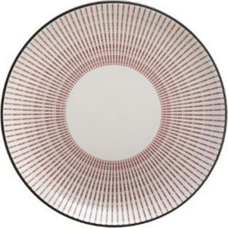 Lot de 6 Assiettes à Dessert Porcelaine "Lunis" 19cm Rouge (1/2)
