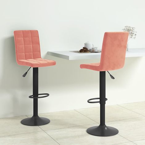 vidaXL Tabourets de bar lot de 2 rose velours (1/5)