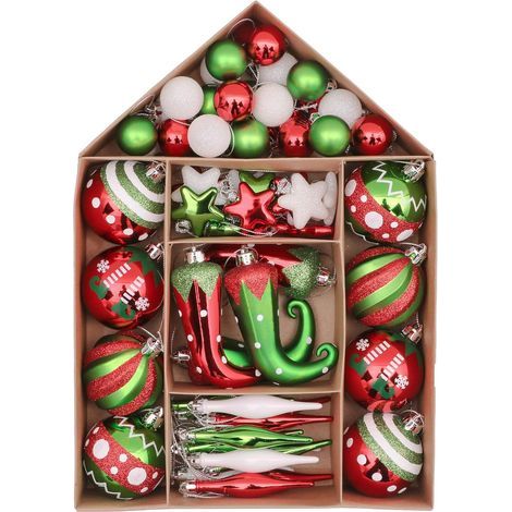 Taller de 70 adornos navideños, de 3 a 8 cm, con forma de elfo encantador e irrompible, ideales para decorar el árbol de Navidad. (1/5)