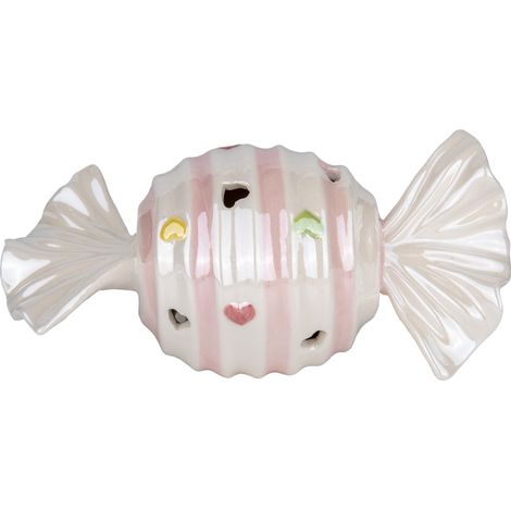 Etm Candy Caramella Porcellana LED Rosa H. 15 cm