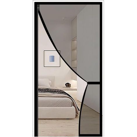 Moustiquaire magnétique 160 x 240 cm, noire, pour empêcher les insectes d'entrer. (1/5)