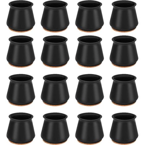Protection Pied de Chaise - Housses en Silicone et Feutre - Pour Pieds Ronds 25-30 mm - Antidérapantes, Silencieuses, Réutilisables - 16 Pièces (1/5)