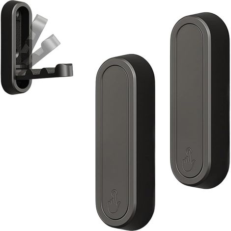 2 Pièces Crochet Mural Pliant, Porte Manteau Mural Repliable avec Aimant, en Alliage de Zinc Robuste, Gain de Place pour Accrocher Manteaux, Serviettes, Clés, Sacs - Noir, Idéal pour Entrée, Cuisine (1/5)