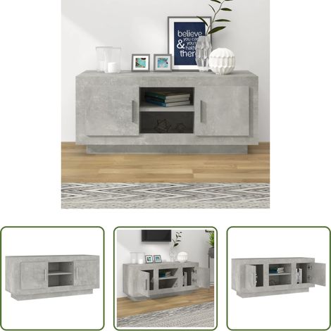 vidaXL Betonfarbe - TV-Schrank Betongrau 102x35x45 cm Holzwerkstoff (1/5)