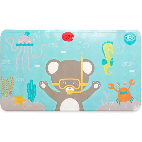 Tapis Bain Bébé Antidérapant - 112 Ventouses - Adhérence Maximale - Indicateur Thermique Intégré 37°C - Tapis De Baignoire Bébé Sécurisé Ludique, Décor Ourson - 69 X 40 Cm (1/5)