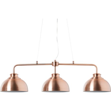 Litecraft Brooklyn Ceiling Pendant Industrial Style 3 Light Fitting - Rose Gold (1/5)