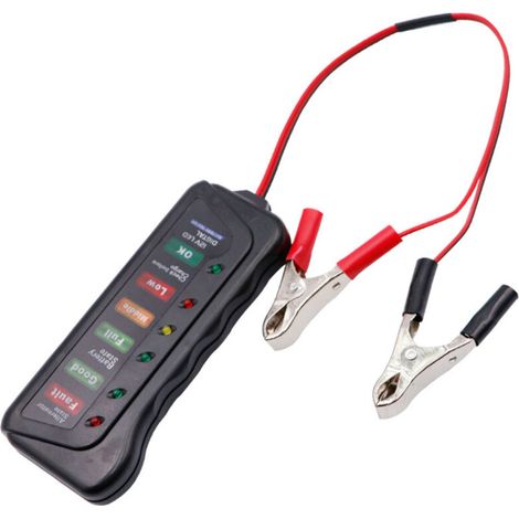 SABIR Testeur Digital de Batterie et alternateur de 12 V - 6 voyants LED - Testeur Multifonction pour Auto et Moto (1/5)