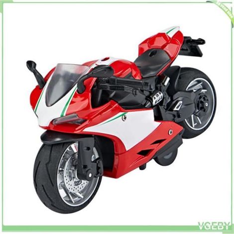 1 x Modèle de moto, échelle 1:14, alliage et plastique, avec lumière et son, jouet pour enfants (1/5)