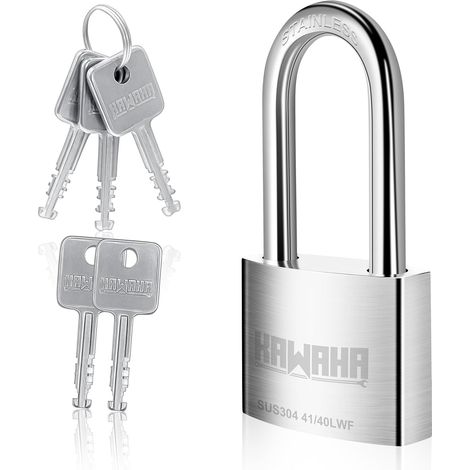41/40LKD-5SK Cadenas en acier inoxydable avec clé pour une utilisation intérieure et extérieure (40 mm, L - 5 clés en acier inoxydable) (1/5)