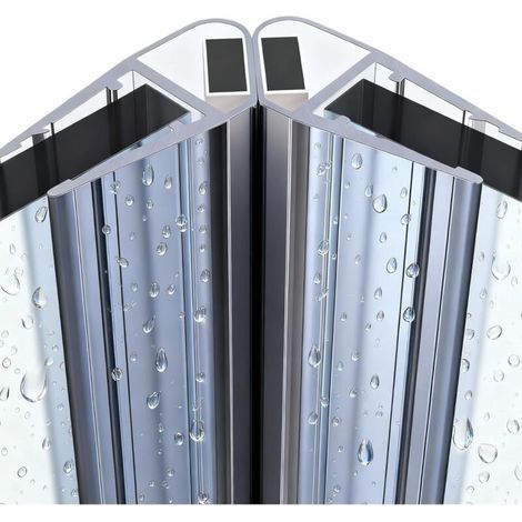 1 Paire Joint Profilé 90°. Magnétique. PVC Transparent. Pour Porte Douche Verre 6mm-8mm (1/5)