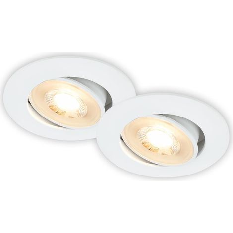 Set mit 2 LED-Einbaustrahlern, verstellbar, warmweiß, 420 lm, für Wohnzimmer, Küche, Flur (1/5)