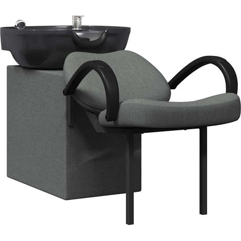 vidaXL Fauteuil de shampooing Gris foncé et noir 136 x 60 x 92 cm