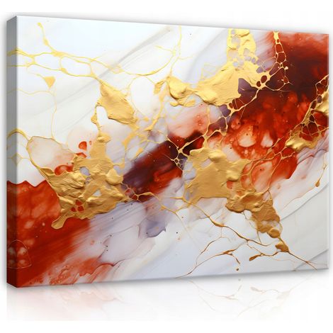 Peinture abstraite marbre sur toile Murale pour salon chambre grand 60x40 (1/3)
