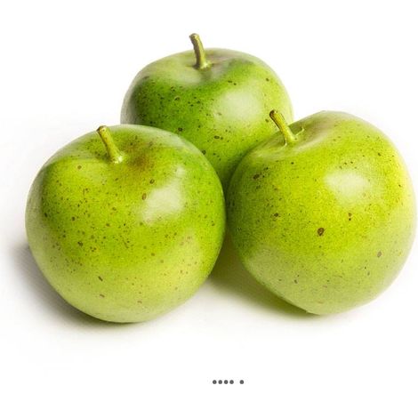 Pomme artificielle Verte en lot de 3 en Plastique soufflé D 80 mm (1/3)