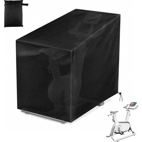 Housse pour vélo d'appartement - 123 x 58 x 113/142 cm - Imperméable - Pour vélo de spinning - Pour la pluie, le soleil et la poussière - Pour l'intérieur et l'extérieur - Noir (1/5)