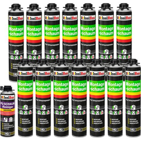 IsolBau Pistol Mounting Foam B2 Montageschaum 14 x 750 ml 1 x Cleaner (1/5)